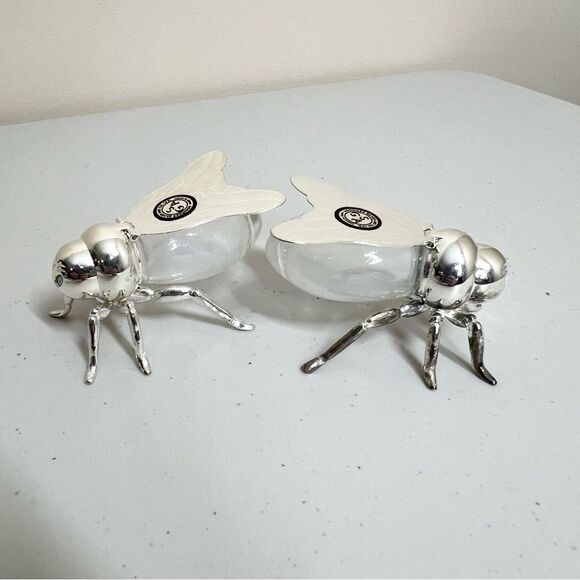 NIB Godinger Silver Art Silver Plated Bee Salt & Pepper Shaker Set - Picture 4 of 10